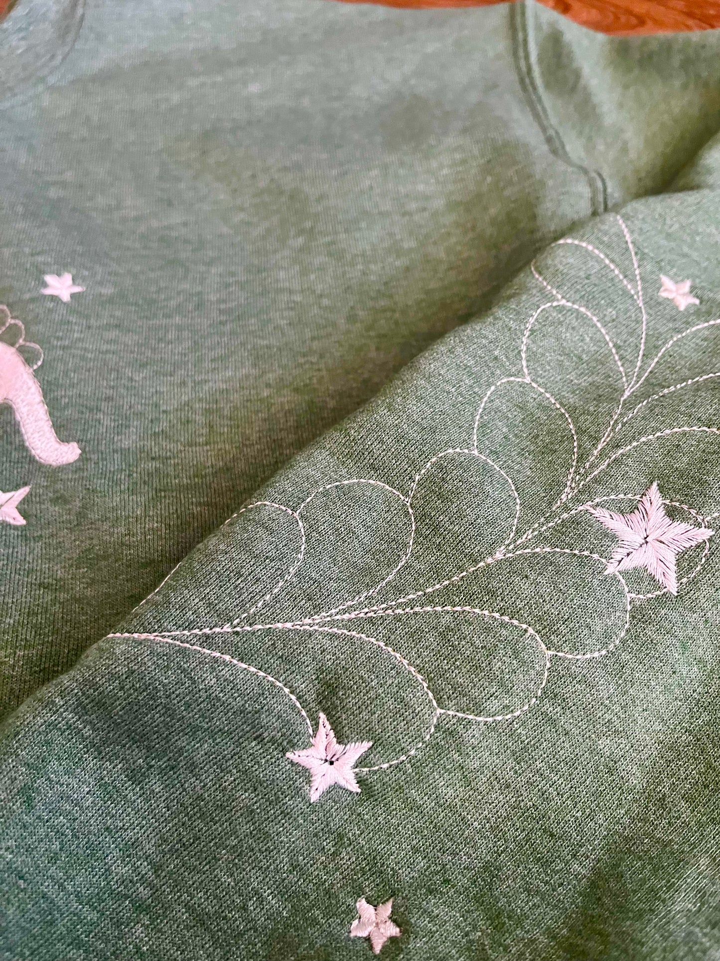 Nice & Fine - Embroidered Heather Green Crewneck - MADE TO ORDER